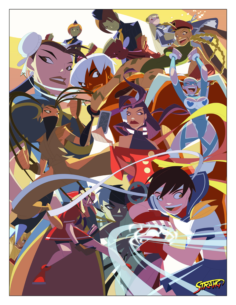 chun-li, cammy white, kasugano sakura, rainbow mika, makoto, and 8 more (street fighter and 2 more) drawn by vontoten