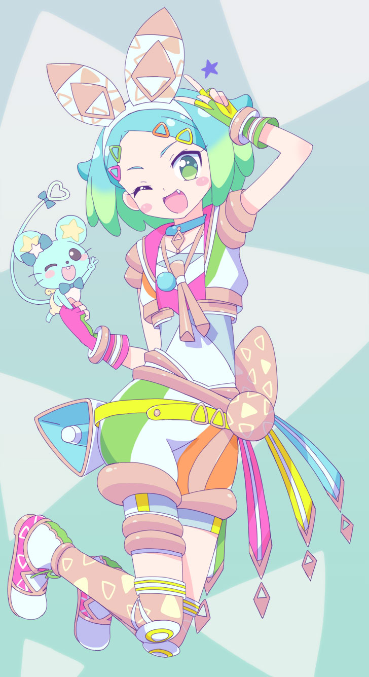nijiiro nino and chuppe (pretty series and 2 more) drawn by ku_(residual666)