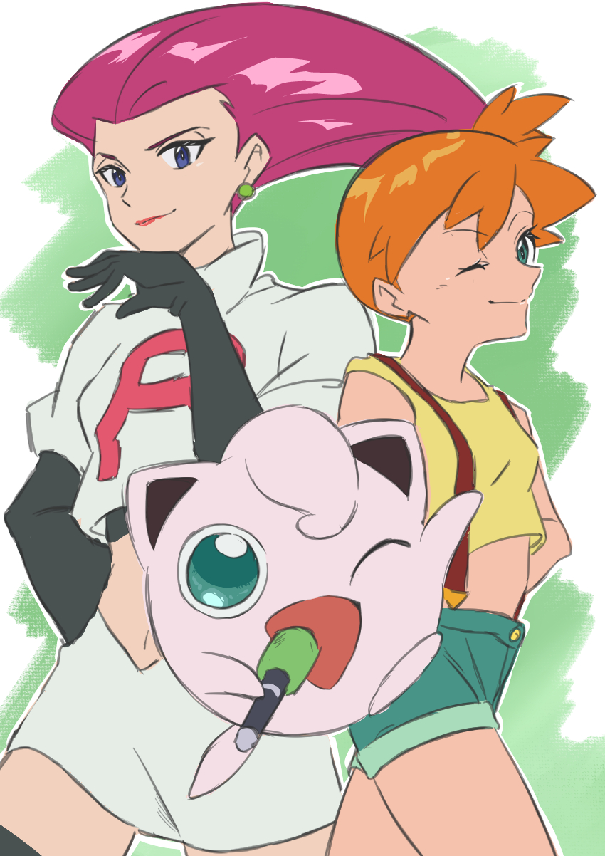 misty, jessie, jigglypuff, and rachael lillis (pokemon) drawn by liam_(lhzur)