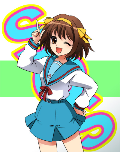suzumiya haruhi (suzumiya haruhi no yuuutsu) drawn by shishi