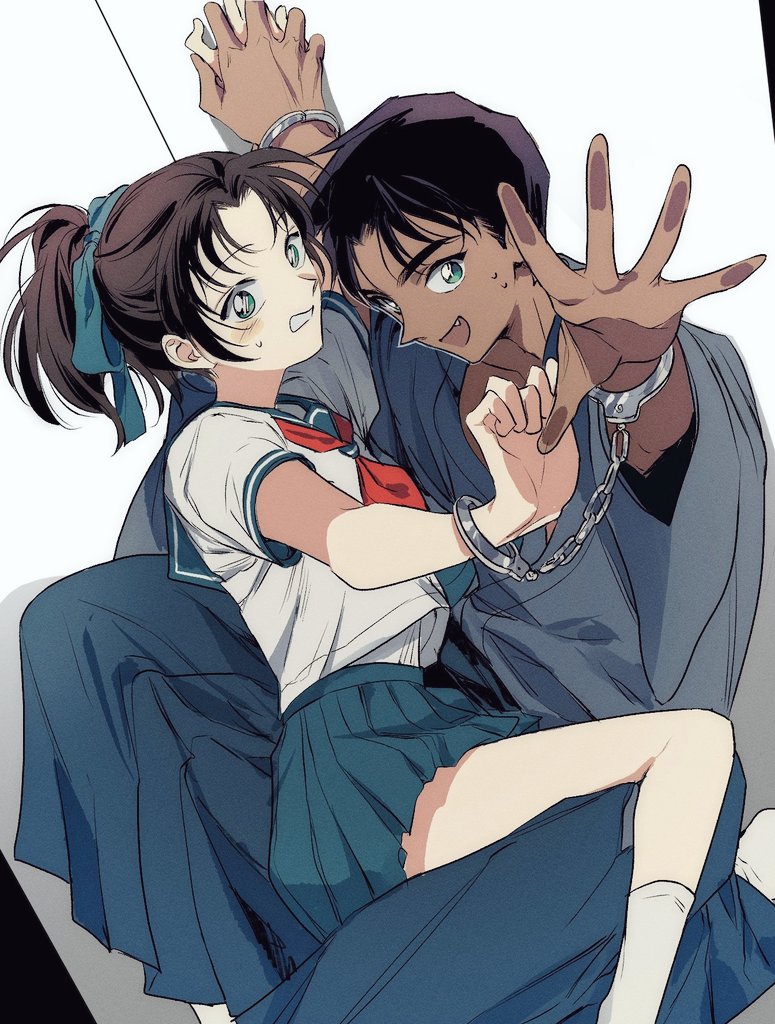hattori heiji and tooyama kazuha (meitantei conan) drawn by m_m_pb