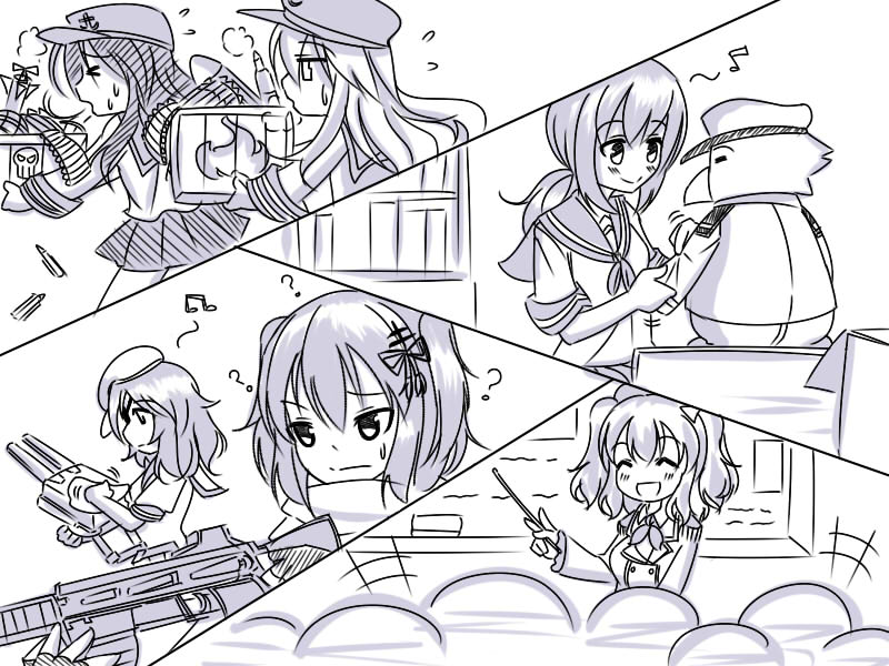 admiral, hibiki, fubuki, akatsuki, kashima, and 4 more (kantai collection) drawn by guin_guin