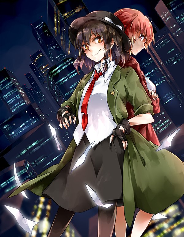 usami renko and okazaki yumemi (touhou) drawn by kikuichi_monji