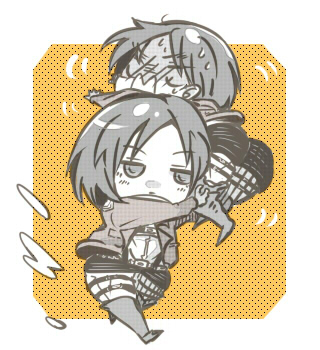 mikasa ackerman and eren yeager (shingeki no kyojin) drawn by amemiya_(mo-mo-piyo)