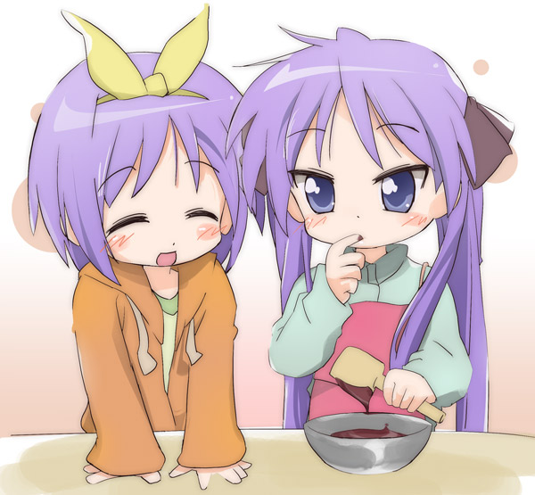 hiiragi kagami and hiiragi tsukasa (lucky star) drawn by ixy
