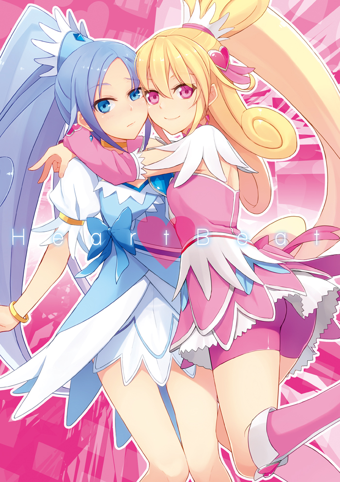 hishikawa rikka, aida mana, cure heart, and cure diamond (precure and 1 more) drawn by prime_(prime_tw)