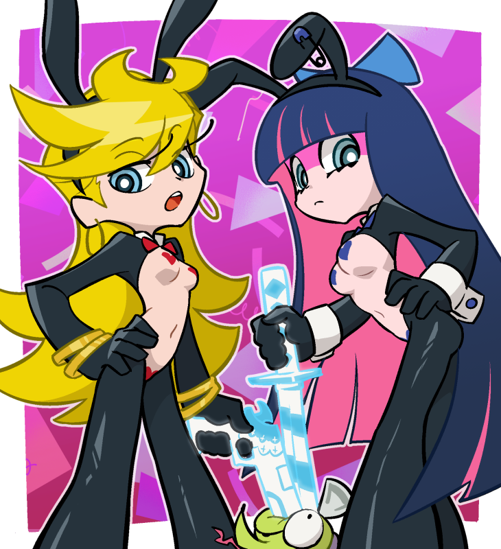 stocking, panty, and chuck (panty & stocking with garterbelt) drawn by ta-na_(tana351)