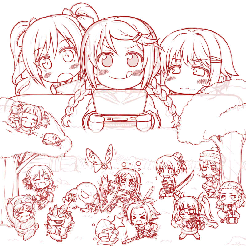 takatsuki yayoi, kanzaki ranko, koshimizu sachiko, morikubo nono, natalia, and 19 more (idolmaster and 3 more) drawn by uraichishi