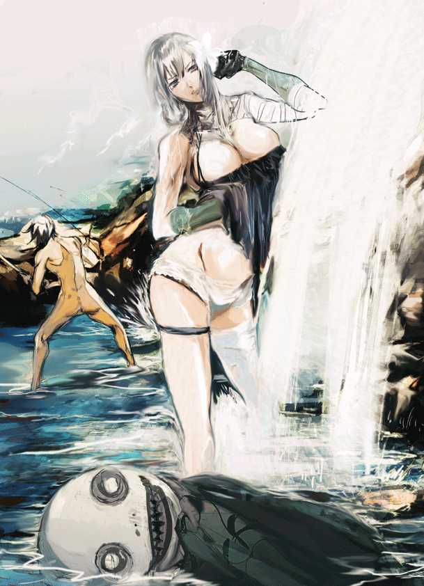 kaine, nier, and emil (nier) drawn by you_(pisan)