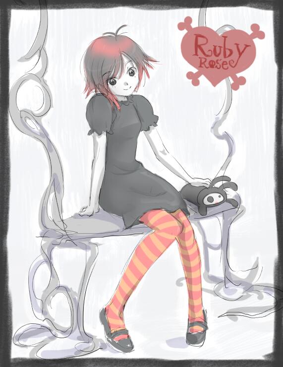 ruby rose and ruby gloom (rwby and 1 more) drawn by iesupa