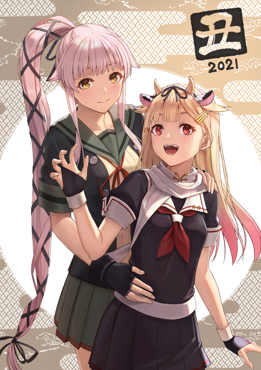 yuudachi, yuudachi kai ni, yura, and yura kai ni (kantai collection) drawn by tantaka