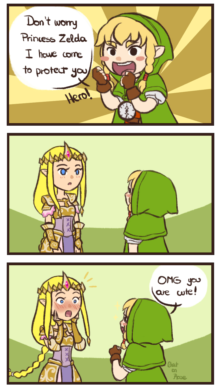 princess zelda and linkle (the legend of zelda and 1 more) drawn by chat-en-rose