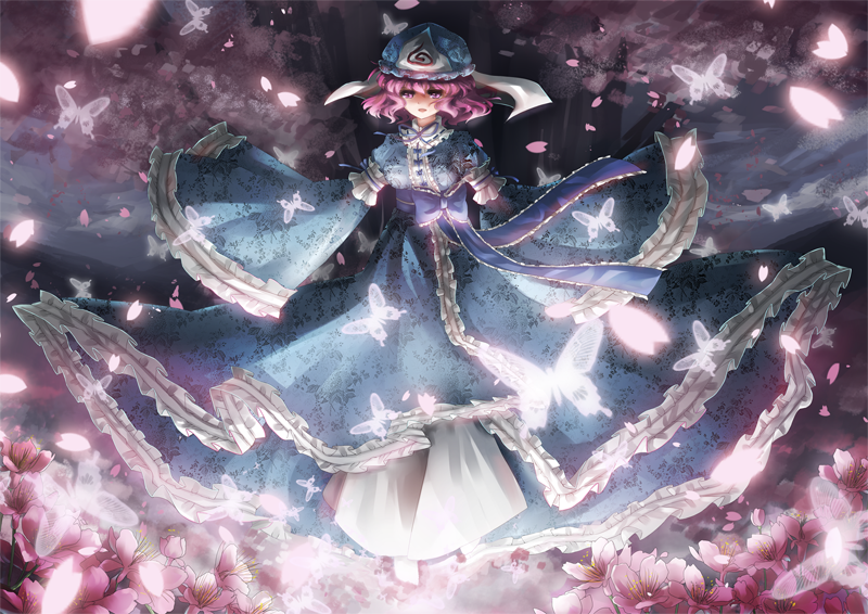 saigyouji yuyuko and saigyou ayakashi (touhou) drawn by vetina