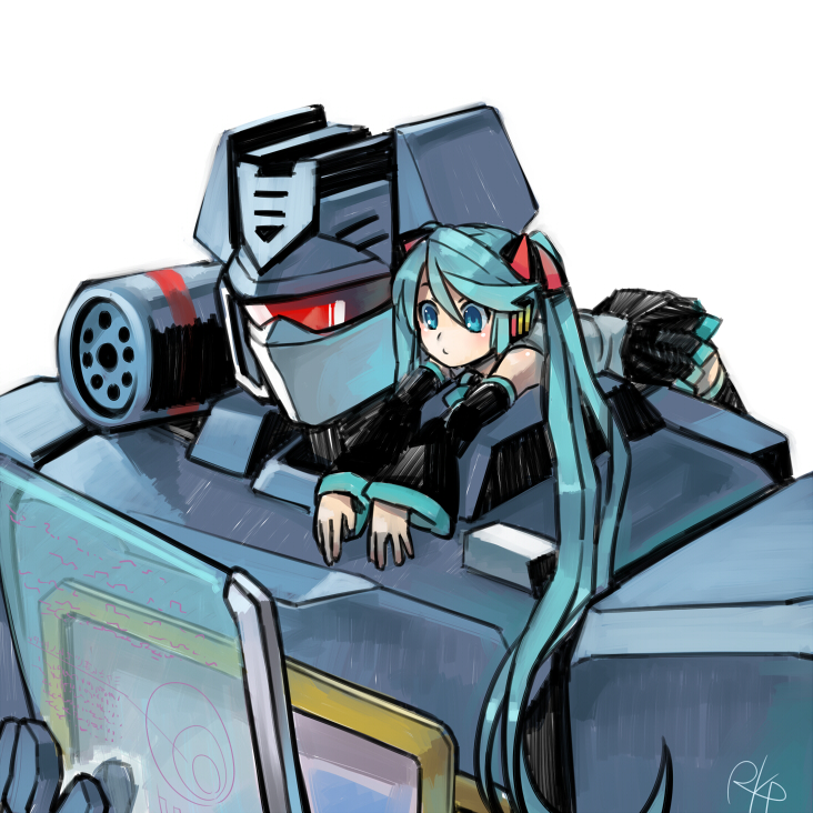 hatsune miku and soundwave (vocaloid and 2 more) drawn by rkp