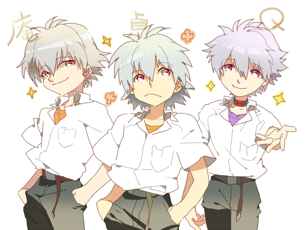 nagisa kaworu (neon genesis evangelion and 2 more) drawn by tapiet