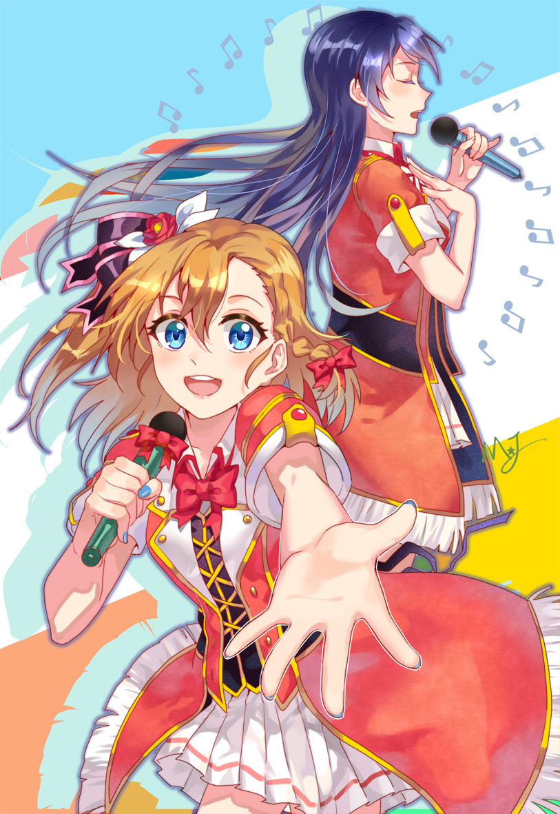 sonoda umi and kosaka honoka (love live! and 1 more) drawn by majiang