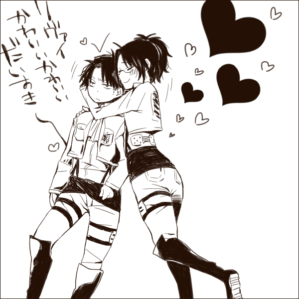 levi and hange zoe (shingeki no kyojin) drawn by tukishiro