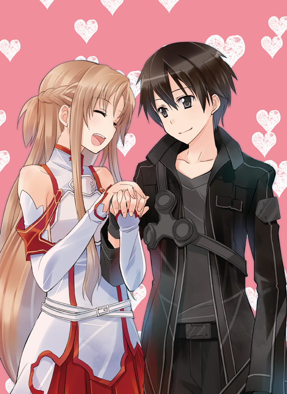 asuna and kirito (sword art online) drawn by naruse_chisato