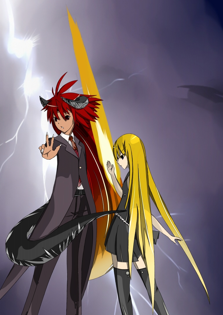 evangeline a.k. mcdowell and negi springfield (mahou sensei negima!) drawn by jun_(142403)