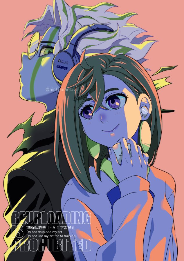 ayase momo and takakura ken (dandadan) drawn by aozora_airu