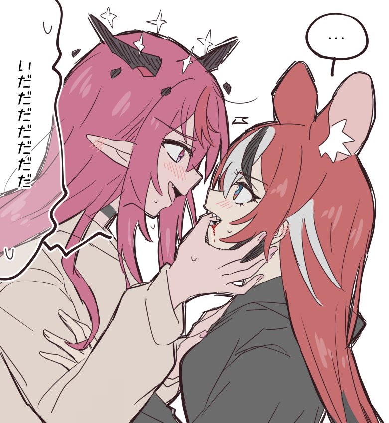 hakos baelz and irys (hololive and 1 more) drawn by ramphastostella