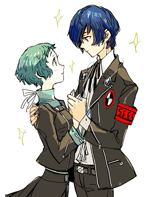 yuuki makoto and yamagishi fuuka (persona and 1 more) drawn by sutei_(giru)