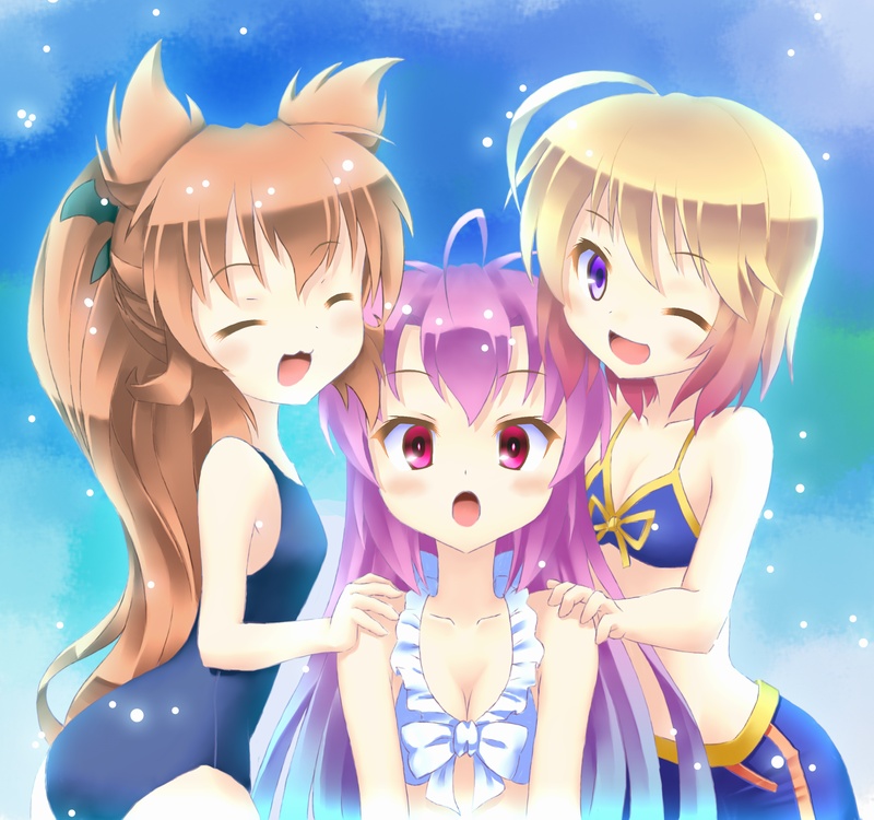 saito himea, andou mirai, and aomi izumi (itsuka tenma no kuro usagi) drawn by akeyama