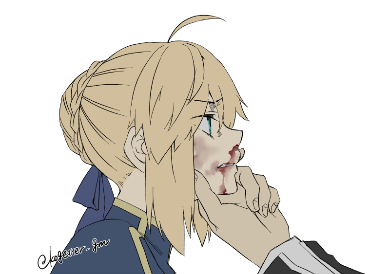 artoria pendragon, saber, and gilgamesh (fate and 1 more) drawn by moonlight_0423