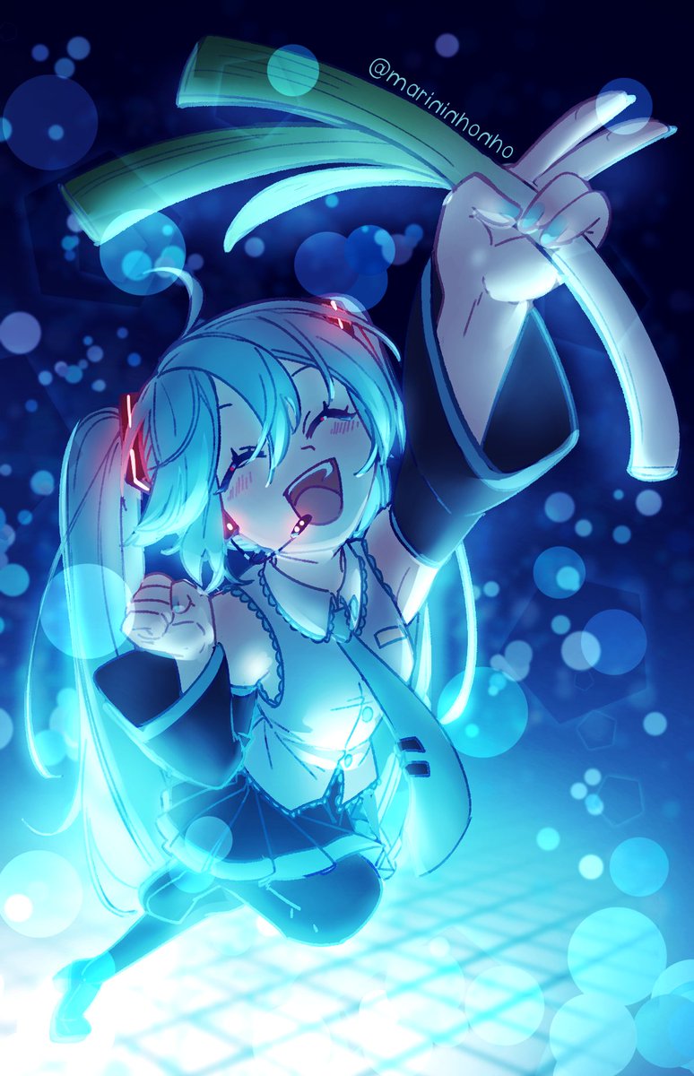 hatsune miku (vocaloid and 1 more) drawn by marininho