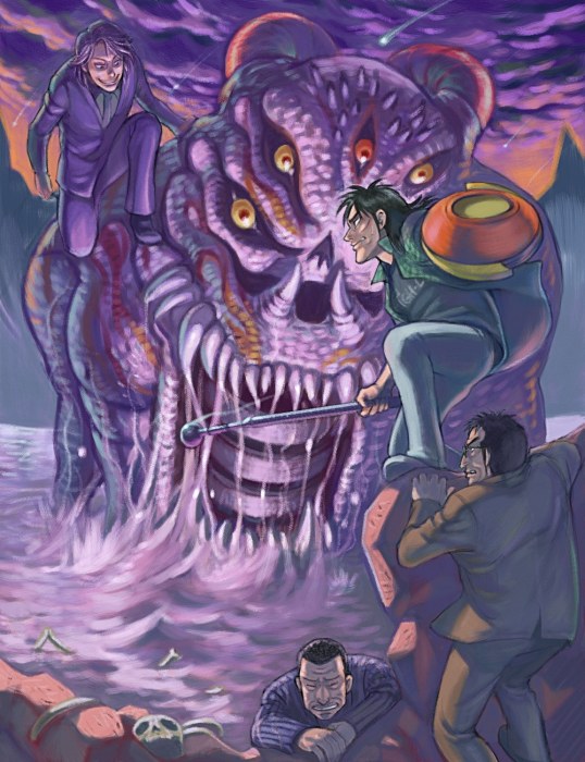 itou kaiji, ichijou seiya, endou yuuji, the bog, and sakazaki koutarou (kaiji) drawn by kitano_(no_name)