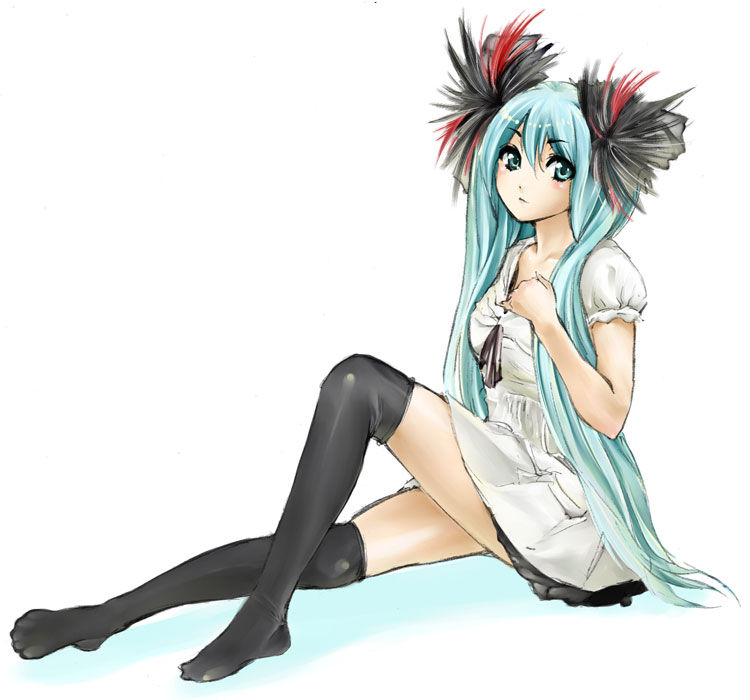 hatsune miku (vocaloid and 1 more) drawn by maruyama