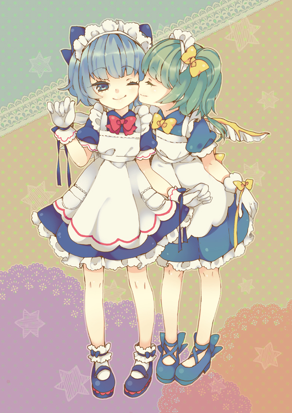 cirno and daiyousei (touhou) drawn by maki_(natoriumu)
