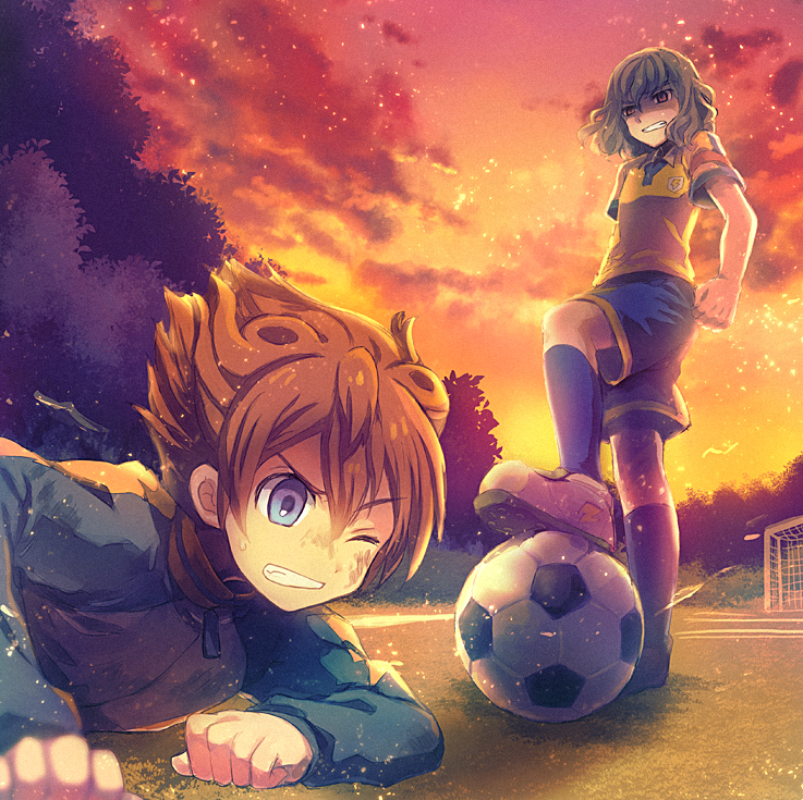 shindou takuto and matsukaze tenma (inazuma eleven and 1 more) drawn by aofujiake