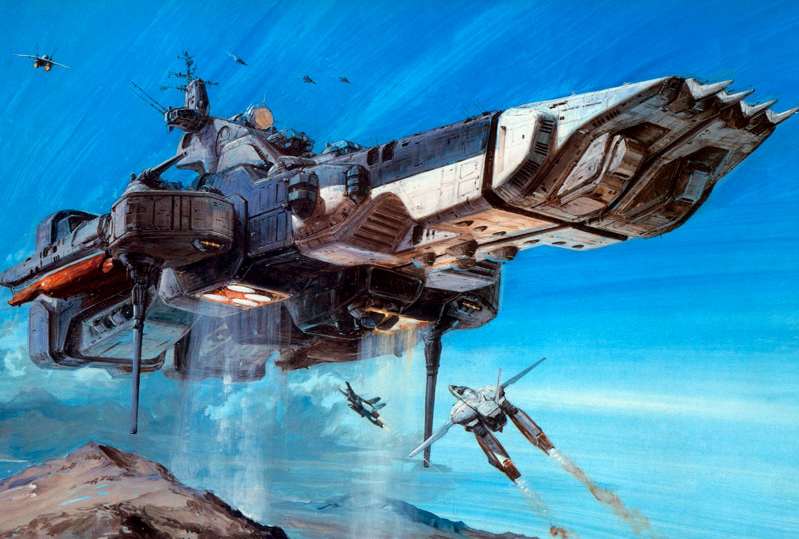 vf-1 and sdf-1 (macross and 1 more) drawn by takani_yoshiyuki