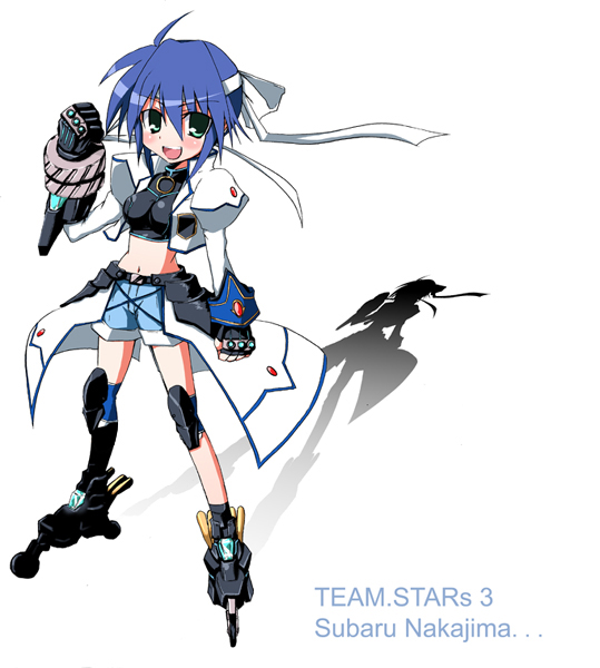 subaru nakajima, revolver knuckle, and mach caliber (lyrical nanoha and 1 more) drawn by nanateru