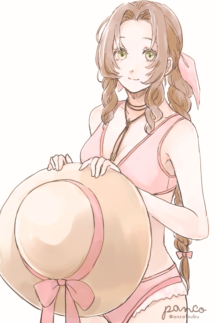 aerith gainsborough (final fantasy and 2 more) drawn by ancotsubu