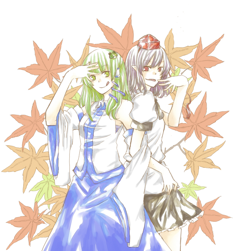 kochiya sanae and shameimaru aya (touhou) drawn by kamejiro_(sasakame)
