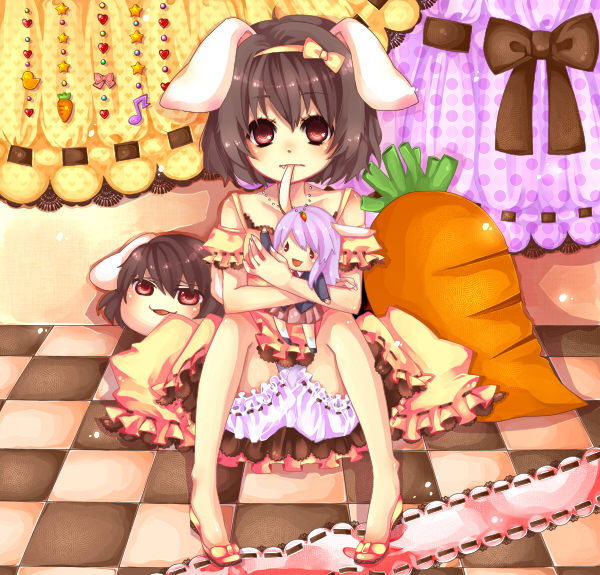 reisen udongein inaba and inaba tewi (touhou) drawn by mata