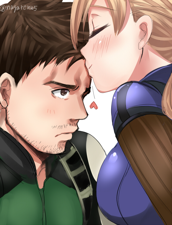 jill valentine and chris redfield (resident evil and 1 more) drawn by nagare