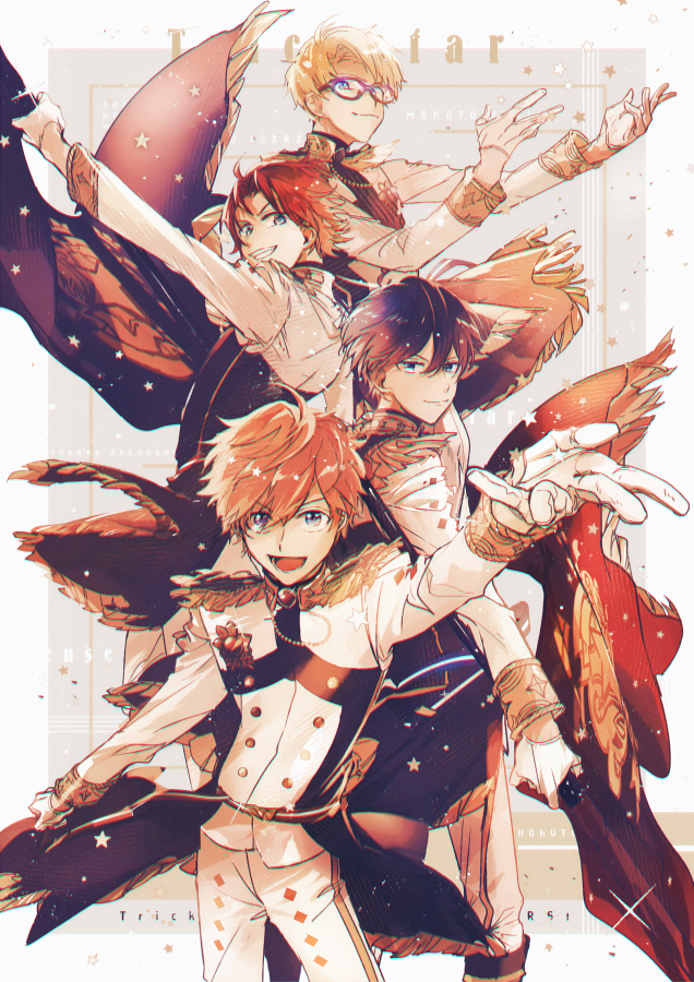 isara mao, akehoshi subaru, yuuki makoto, and hidaka hokuto (ensemble stars!) drawn by ayano_(katou)