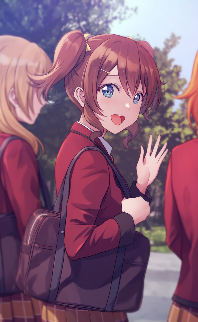 konoe haruka, hasekura kasane, and christina (love live! and 1 more) drawn by shamakho