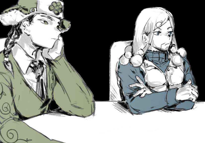 mamezuku rai and higashikata norisuke iv (jojo no kimyou na bouken and 1 more) drawn by xiaorong
