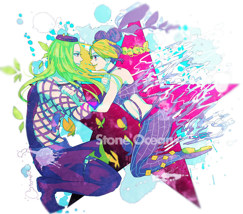 kujo jolyne and narciso anasui (jojo no kimyou na bouken and 1 more) drawn by rinko_(itsukata)
