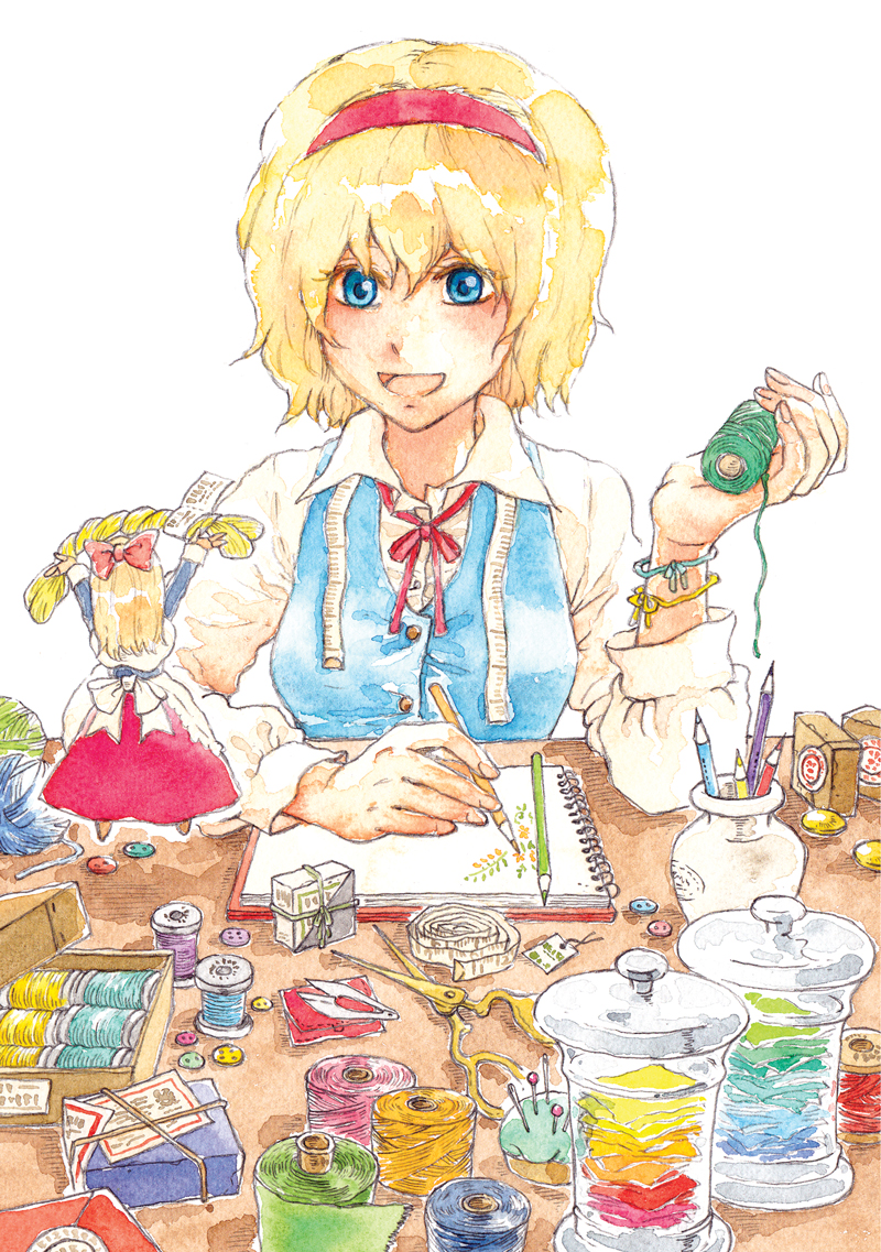 alice margatroid and shanghai doll (touhou) drawn by charin