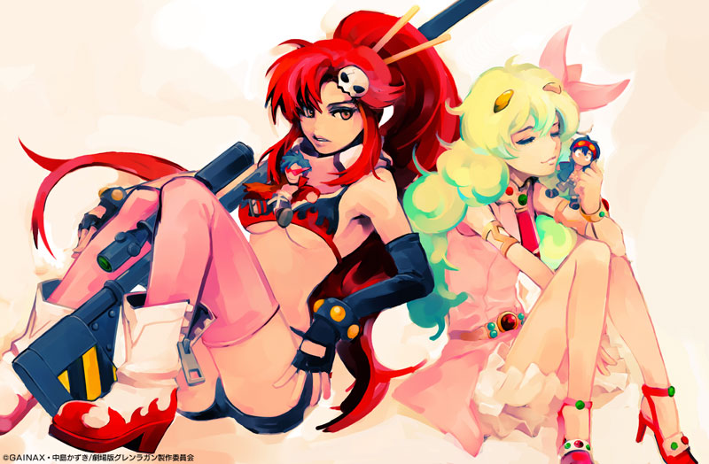 yoko littner, nia teppelin, simon, and kamina (tengen toppa gurren lagann) drawn by hironox
