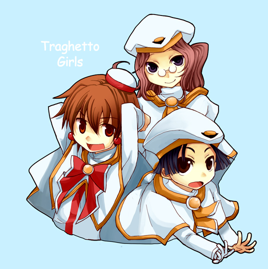 yumeno anzu, atora monteverdi, and ayumi k jasmine (aria) drawn by okane