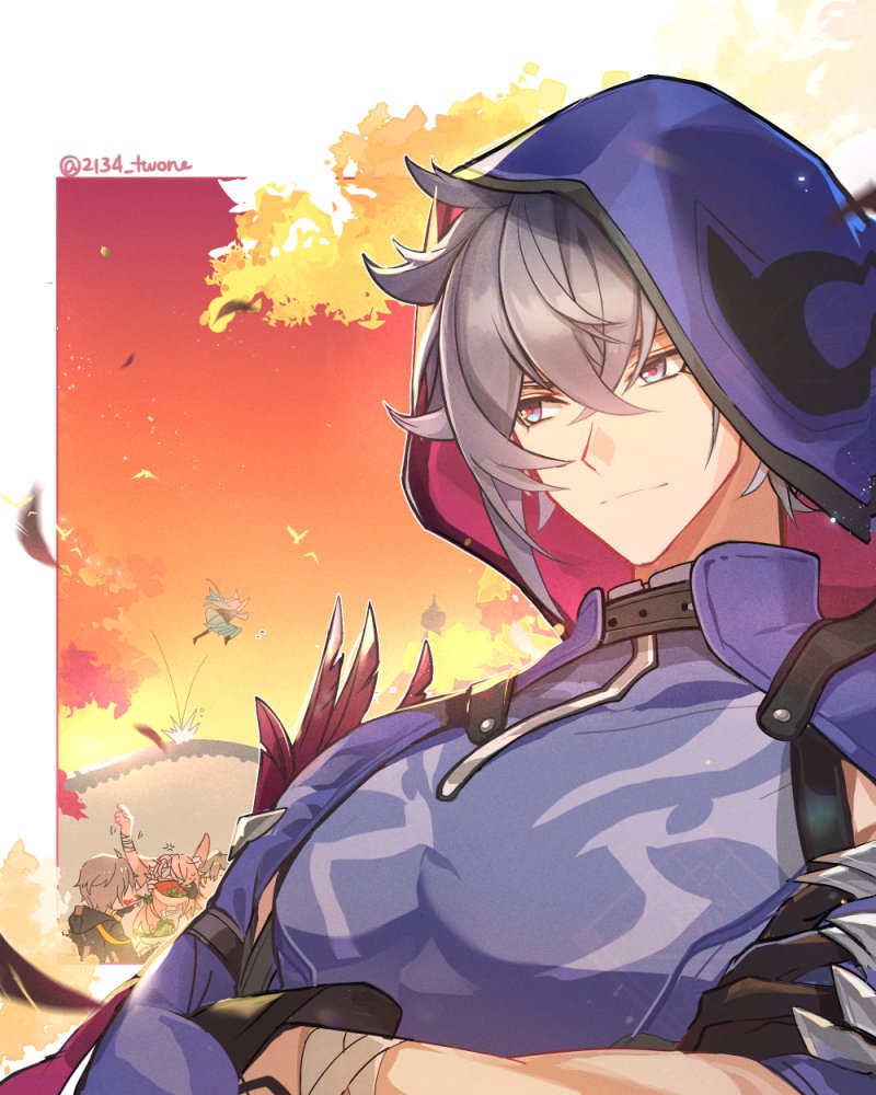 trailblazer, stelle, caelus, feixiao, jiaoqiu, and 2 more (honkai and 1 more) drawn by 2134twone