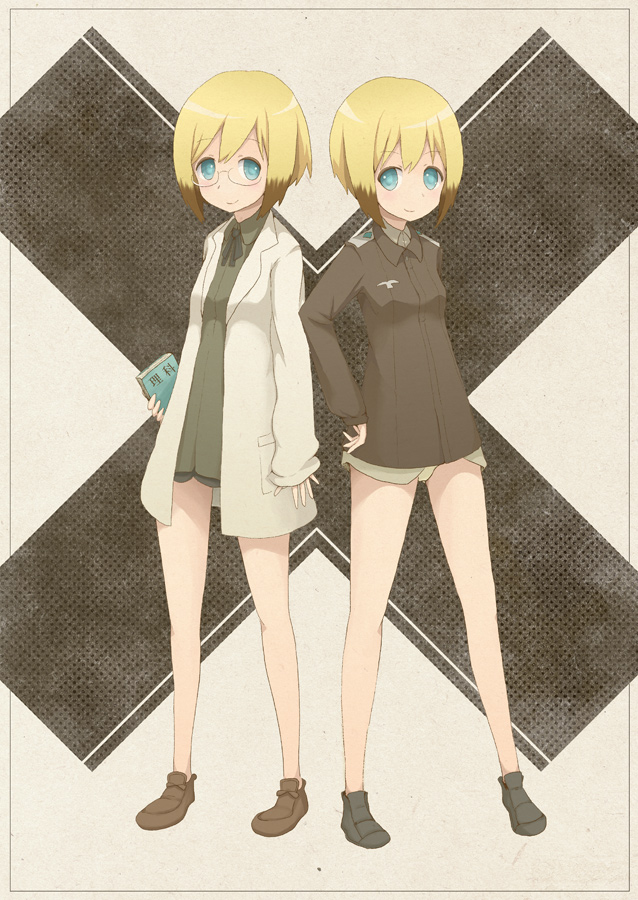 erica hartmann and ursula hartmann (world witches series and 2 more) drawn by kamo_(shiraokamo)