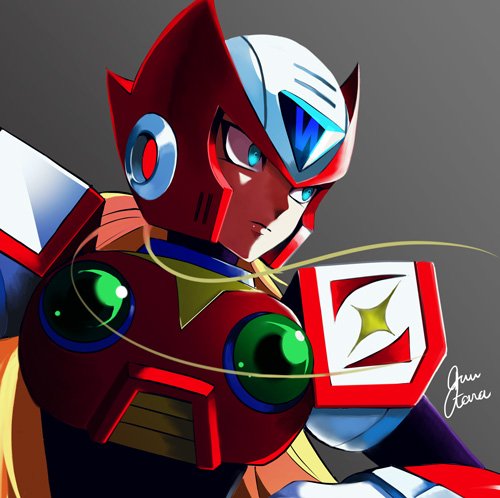 zero (mega man and 1 more) drawn by guutara