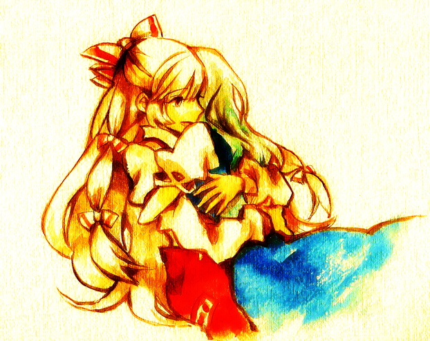 fujiwara no mokou and kamishirasawa keine (touhou) drawn by shinoasa